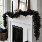 2 Pcs 6ft Black Halloween Cedar Garland, Gothic Vine Twig Mantle Decoration - Image 5