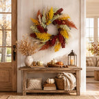 24 inch Fall Wreaths for Front Door, Containing Pine Cones and Wheat Ears - Image 5
