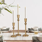Antique Brass Iron Taper Candle Holder - Set of 3 Decorative Candle Stand - Image 6