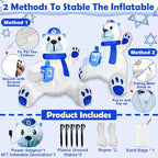 4 FT Hanukkah Inflatable Decorations, Large Sitting Polar Bear Holding Dreidel with 3 LED Lights - Blow Up Chanukah Yard Decor for Outdoor Lawn Garden Home Holiday Party​ - Image 3