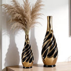 Yundu Gold with Black Vase Set of 2 - Image 3
