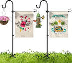 XDW-GIFTS Garden Flag Stand, Sturdy 2-Pack Flag Pole Holder with Shepherd Hook for Yard Decorations Outdoor Garden Flag Holder for 14''x20'' Flags 45 in Heavy Duty Yard Flag Post Stake (Without Flag) by XDW-GIFTS