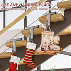Tandefio 8 Pcs Christmas Stocking Holders for Mantle, Metallic Color - Image 6