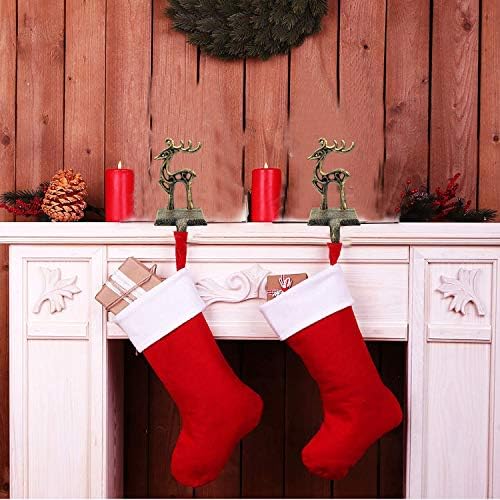4 Pieces Reindeer Christmas Stocking Holder Christmas Hooks Skid Mantel Hooks Hanger for Fireplace Free Standing Christmas Decorations - Image 6