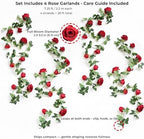 FiveSeasonStuff 29 Ft 4 Pack Rose Silk Flower Garland Artificial Flowers Decoration Hanging Floral Décor for Wedding Baby Shower Birthday Party Garden (Venetian Red) - Image 6