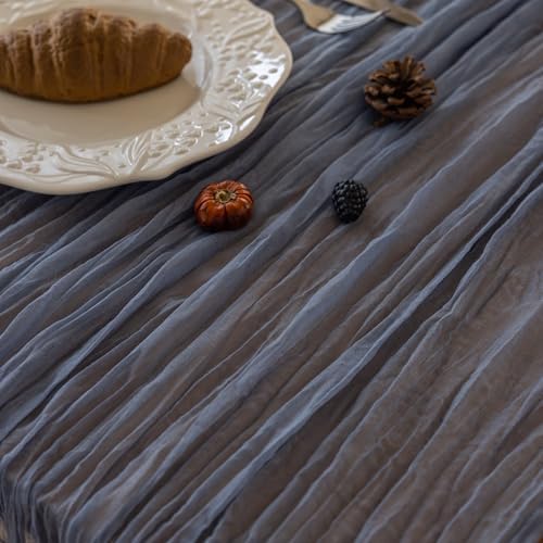 6Pcs Dusty Blue Cheesecloth Table Runner 120 Inches for Home Decorations - Image 4