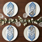 ATOSII Gulbahar Blue 100% Cotton Designer Summer Dinner Napkins, Block Print, Washable Durable Table Linen for Everyday Use Weddings Parties Outdoors I 20 X 20 Inches I Set of 4 I - Image 7