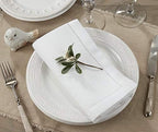 SARO LIFESTYLE Classic Hemstitch Cloth Napkins (Set of 12) - Elegant Everyday Dinner Napkins with Textured Fabric and Hemstitched Border for Dining Tables and Formal Entertaining, 18"x18", White - Image 3