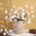 DuHouse 9pcs Artificial Flowers Faux Silk Pompon Mum by DuHouse