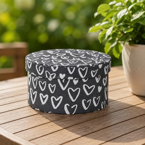 Sarah's Hat Boxes – White Heart Decorative Gift Box | Elegant Reusable Storage Boxes for Gifts, Keepsakes, Jewelry, or Special Items | Unique Printed Design - Image 5