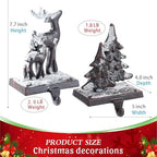 4PCS 100% Cast Iron Christmas Stocking Holder Weighted Mantle Stocking Hanging Hook Farmhouse Xmas Stocking Holder Vintage Fireplace Stocking Hanger for Christmas Decor (Vintage,4) - Image 3
