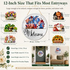 Interchangeable Welcome Sign, 12-Inch Front Door Decor with 16 Inserts - Image 5