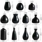 Ceramic Bud Vases, Black Mini Vase Set of 11, Small Pottery Vases for Flowers Mini Ceramic Vases for Pampas Grass Vase Bulk for Wedding Table Centerpieces Decoration Boho Home Decor - Image 3
