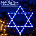 Fumete 4 Pack Hanukkah Outdoor Decorations, Solar Lights Star of David Blue - Image 3