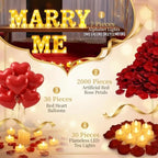 Marry Me Sign Light Up Letters, Proposal Decorations Kits Romantic Night - Image 5