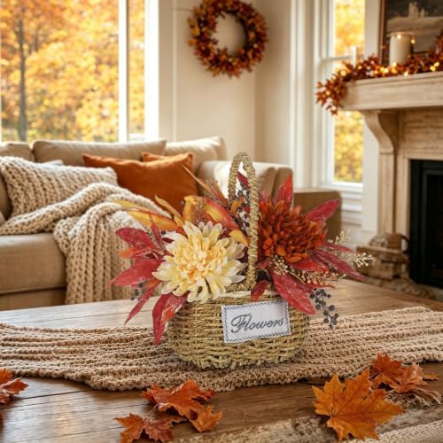 Oairse Fall Centerpieces for Tables Small Fall Floral Arrangement in Vase - Image 4