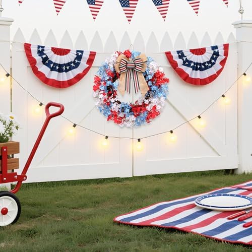 22inch 4th of July Wreath for Patrioticfor Memorial Day Front Door Decor - Image 6