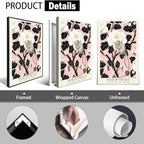 Enchanting Pink Oriental Home Decor - Chinese Lunar Year of the Rat Art Print White Peony & Daisy Pattern Zodiac Wall Art for Bathroom Bedroom Living Room and More 24X36 in Black Framed - Image 2