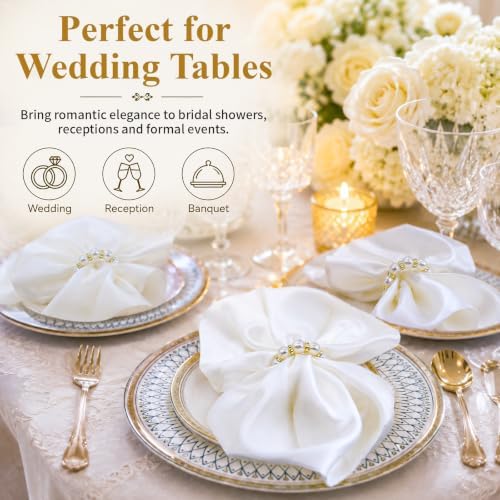 200 Pack Bulk Pearl Napkin Rings and Holders for Cloth Napkins - Image 4