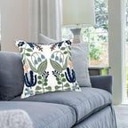Alysheer Floral Embroidered Throw Pillow Cover 18"x 18" Set of 2 Blue Green - Image 7