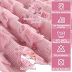 Civaner 48in Pink Gingerbread Christmas Tree Skirt Faux Fur - Image 3
