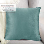 Nestl Throw Pillow Covers, Cozy Velvet Decorative Outdoor Pillow Covers 20X20 Inches, Soft Solid Cushion Covers for Sofa, Bed and Car, Set of 4 - Teal - Image 4