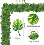 Zeyune 12 Pcs Artificial Monstera Leaf Vines 5.9 ft Fake Hanging Plant Ivy Tropical Palm Leaves Greenery Garland Monstera Faux Vine for Wedding Party Outdoor Decor Garden Porch Jungle Hawaiian Beach - Image 2