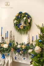 TINGE TIME Navy Blue Artificial Flowers Combo, Rose Dahlia Wedding Decor - Image 6