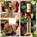 Blosssound 15" Gold Christmas Nutcracker Decor Neutral Figurine, Wreath - Image 4