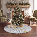 JOVIPOP Christmas Tree Skirt, 48-Inch Gray Faux Fur Decor - Image 4