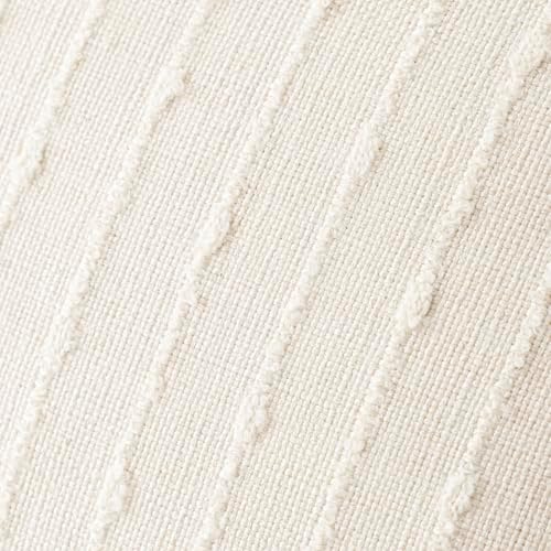 Foindtower Decorative Striped Boucle Throw Pillow Covers 20x20 Cream White - Image 2