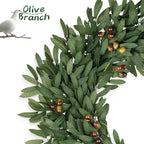 26 Inch Large Eucalyptus Olive Wreaths for Front Door with Olives - Image 3