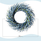 26 Inch Spring Wreaths for Front Door, Large Artificial Forsythia Flowers Wreath, Spring Summer Floral Wreath All Season for Home, Wall, Window, Porch, Wedding, Farmhouse Decor (Blue) - Image 4