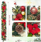 Garvee 6 Feet Christmas Garland with Lights for Mantle, Red Gold - Image 3
