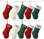 Personalized Mini Christmas Stockings - Custom Embroidered Name Knit Stockings for Baby,Kids,Family - Red/Green/Pink/Blue Knit 9” Small Christmas Stocking Fireplace Holiday Decor(6 Pack) by Infiher
