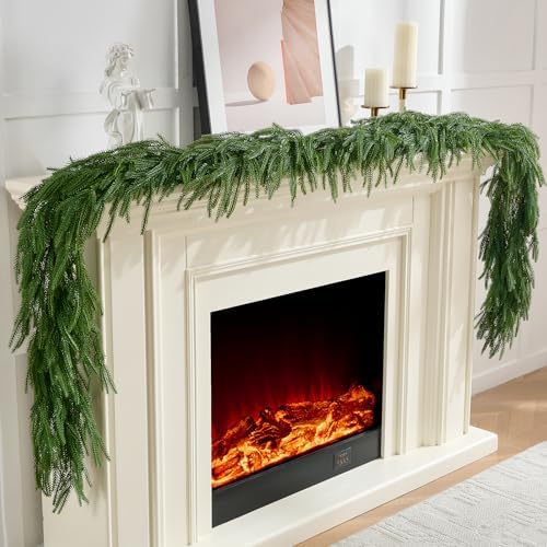 CLEANGOR 4Pcs 6FT Norfolk Pine Garlands for Christmas Decorations Indoor by Cleangor
