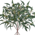Faux Eucalyptus Stems Willow Eucalyptus Leaves 34” Long Fake Salix Leaves 6 Pcs Artificial Greenery Stems for DIY Bouquet Arrangements Centerpieces Shower Decorations-Artificial Eucalyptus Stems-Green by DILATATA