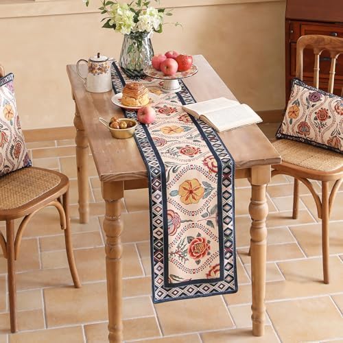 bilin gaier Designer Vintage Linen Table Runner,87"x12"-Lanae - Image 4