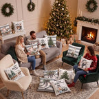 Frienda 12 Pcs Winter Pillow Covers Christmas Throw Pillow Case 18 x 18'' - Image 2