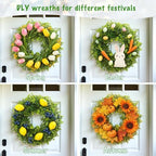 Hiptree 22 Inch Boxwood Wreath for Front Door,Greenery All Year Round - Image 4