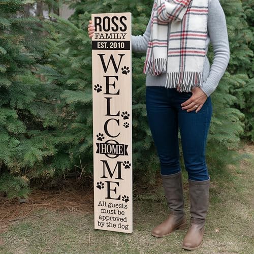 Personalized Welcome Sign for Front Door, Custom Welcome Sign for Porch Outdoor Welcome Home Decorations, 48"x8" PVC Sign (Design 22) - Image 6