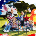 Amyhill 3 Pcs 4th of July Outdoor Decor Patriotic Star Metal Garden Stakes Memorial Day Welcome Yard Signs Red White Blue Decorations Garden Stakes for 250th Anniversary Patio Lawn Walkway Outside - Image 2