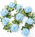 6ft Light Blue Hydrangeas Artificial Floral Garland Decoration for Mantle by Maysing