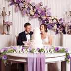 Canlierr 2 Pcs Large Mr & Mrs Sign with Artificial Flower Garland,Purple - Image 6