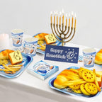 Ziliny 25 Set Hanukkah Party Supplies Chanukah Paper Goods, Square - Image 6
