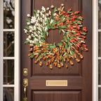 24'' Spring Wreaths for Front Door Autumn Wreath,Spring Wreath Fall Decorations for Home Window Wall Porch Farmhouse Wedding Home Decor Fall - Image 6