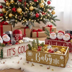 3 Pcs Vintage Wooden Box with Words Baby Its Cold Outside - Image 2