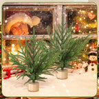 Soulchen 6 Pcs Norfolk Pine Christmas Tree, 12" Artificial Tree with Base - Image 4