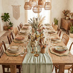 Jingmore 12 Pcs 15 Inch Handwoven Scalloped Placemat,Light Green - Image 4