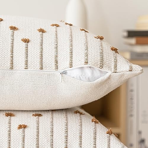 LILEPOY Boho Throw Pillow Covers 12x20 Farmhouse Lumbar Couch Pillow case - Image 3